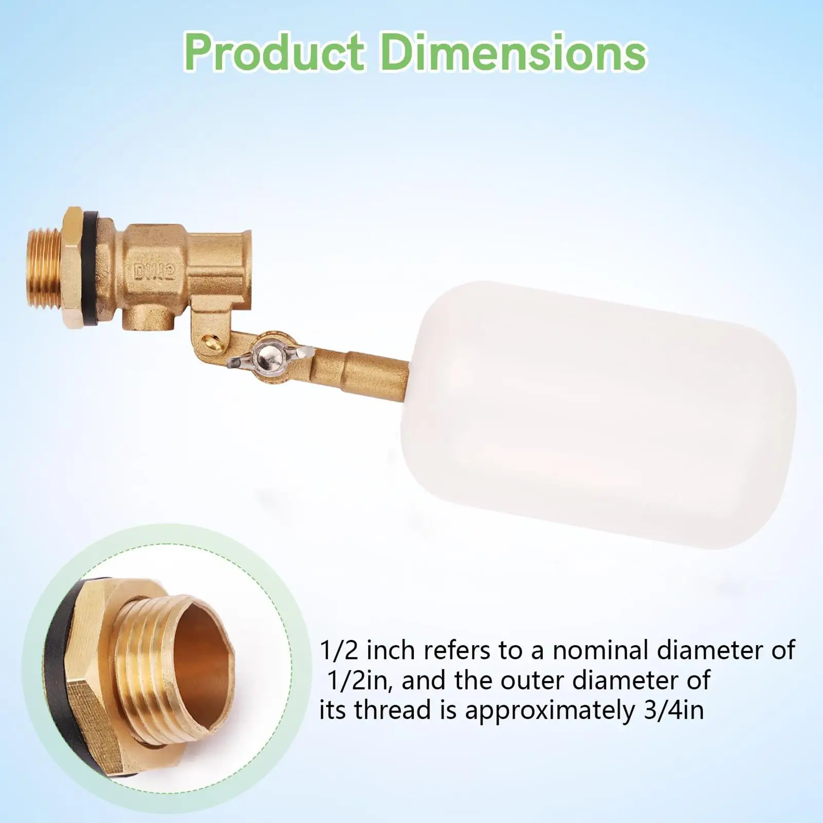 1pc Livestock Tank Valve Float Valve Filling System 19*5cm Water Efficient Water Control High Water Pressure Tolerance
