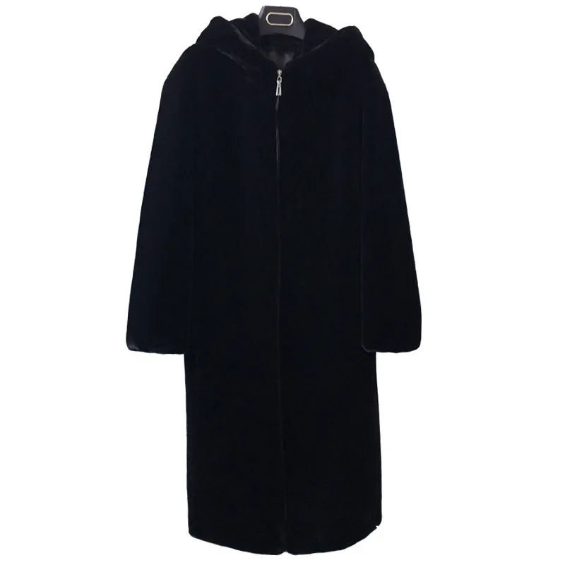 

Amazon Extended Fur Coat Women's Winter New Faux Rabbit Fur Jacket Plus Size Warm Hooded Plush Top