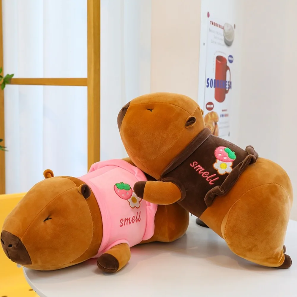 Cartoon Soft Capybara Plush Toy Guinea Pig Comfortable Stuffed Animals Wear-resistant Throw Pillow Capybara Doll