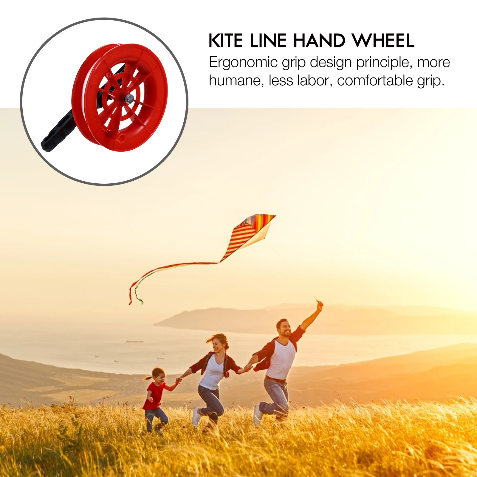 2 pçs roda de mão de plástico para kite linha enrolamento carretel abs eixo alça controle suave crianças seguro acessório ao ar livre