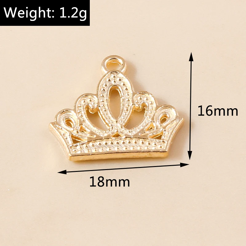 Leslie 20 teile/los 16*18mm Trendy Gold Farbe Crown Charms Fit Armband Halskette Anhänger Legierung Charms DIY Schmuck zubehör – Detail 4