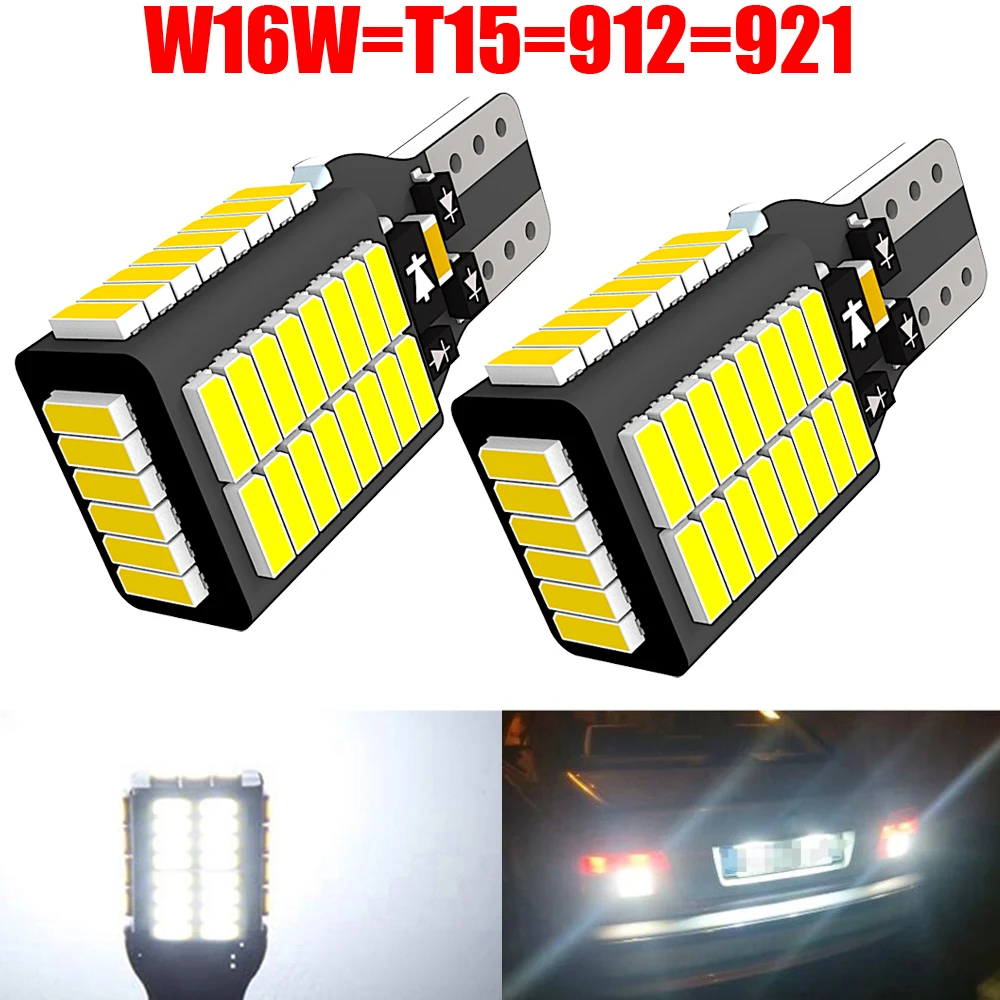 

2pcs W16W T15 LED Canbus Reverse Light 921 912 Diode Bulbs On Cars White Back Up Lamp For Opel Astra J Corsa D Insignia A Mokka