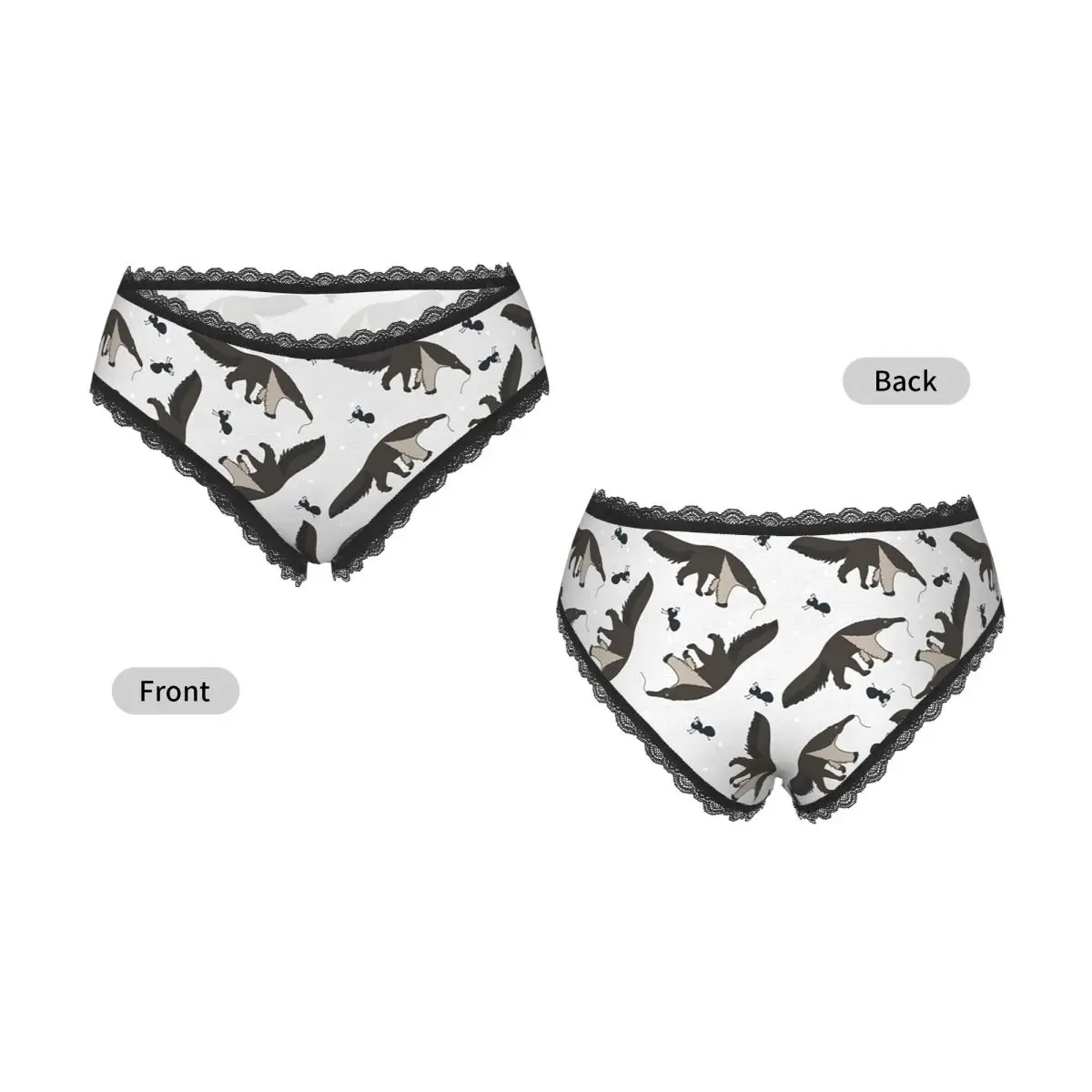 Custom Giant Anteaters And Ants All Over Panties Briefs Women's Comfort Briefs Underwear Breathable Female Underpants