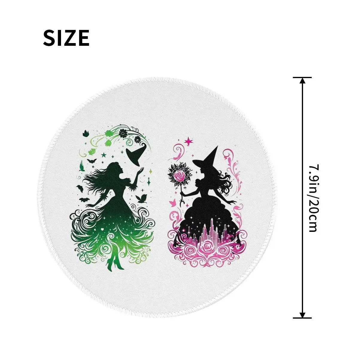 Elphaba And Glinda Wicked The Musical  Round Mouse Pad Computer Keyboard Mouse Mat Gaming Laptop Desk Mat