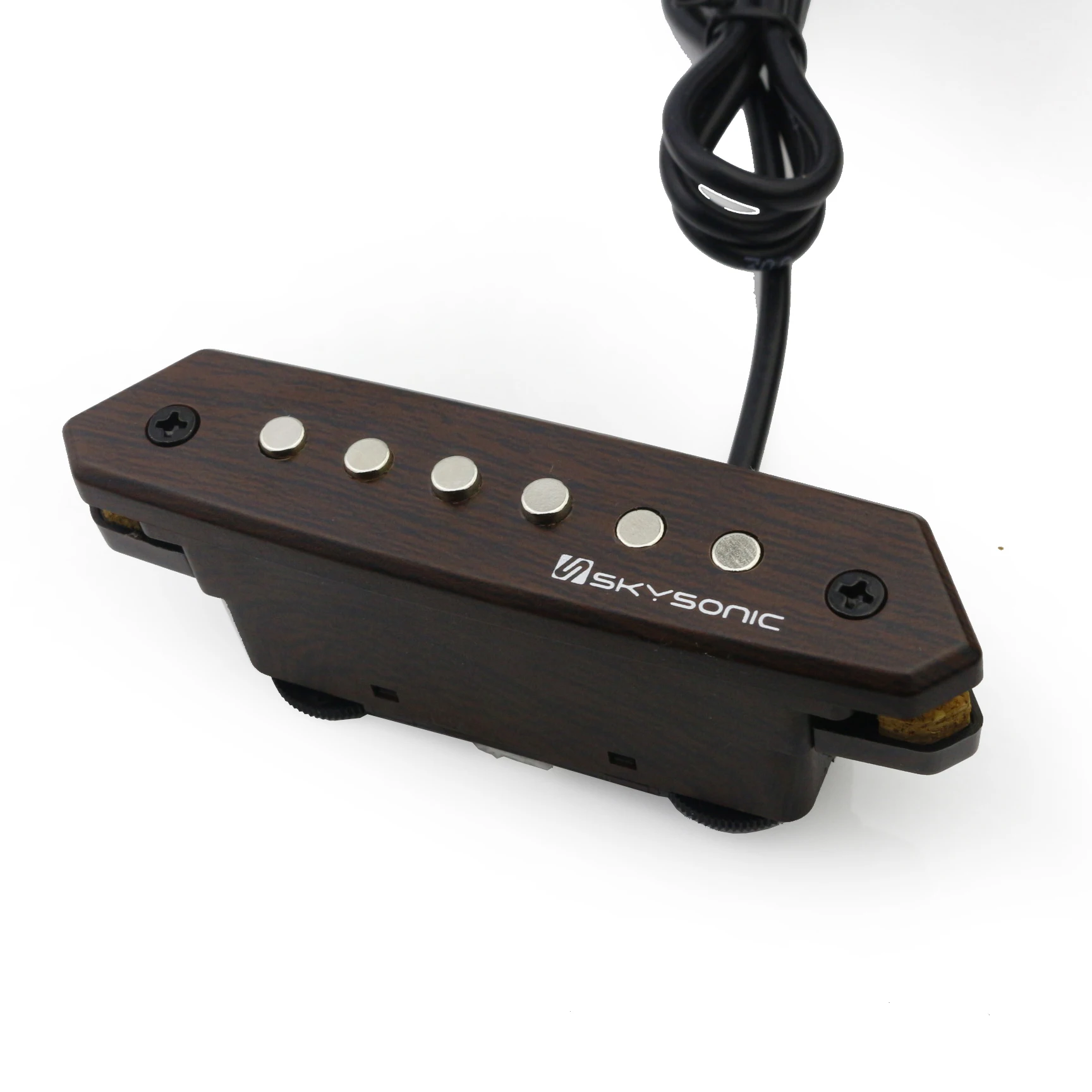 Przetwornik humbucker do gitary akustycznej - Skysonic A-810, wyściełany klips do otworu rezonansowego, pasywne sterowanie głośnością i tonem, chroni wykończenie