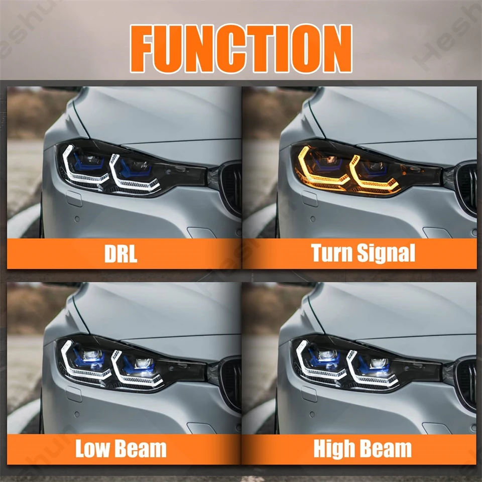 M4 LEDヘッドライト,BMW f30,f31,m3,320i, 330i, 335i, 330e, 340i