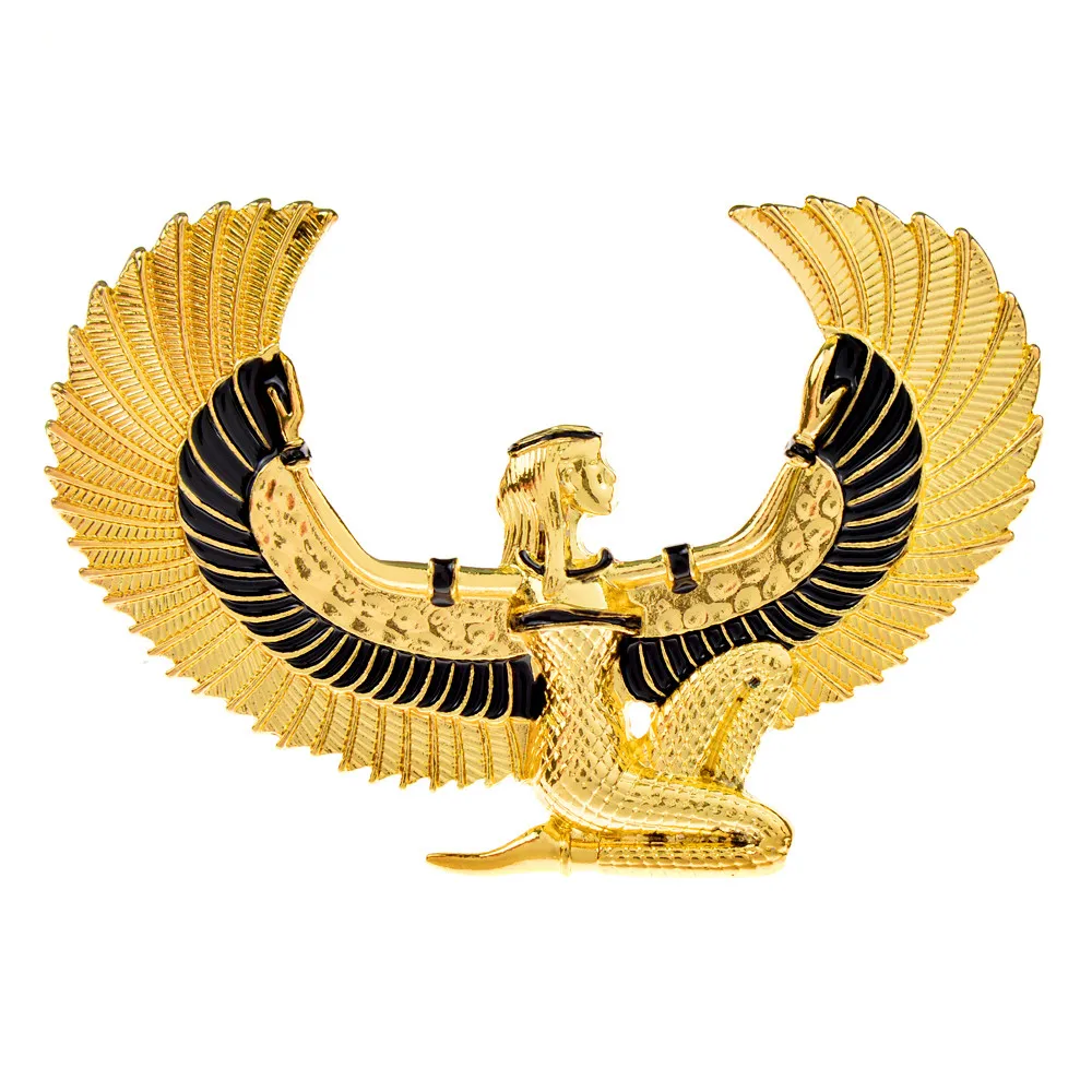 CINDY XIANG Egypt Girls Have Wings Brooches For Women Creative Design Gold Color Pin Figure Jewelry High Quality