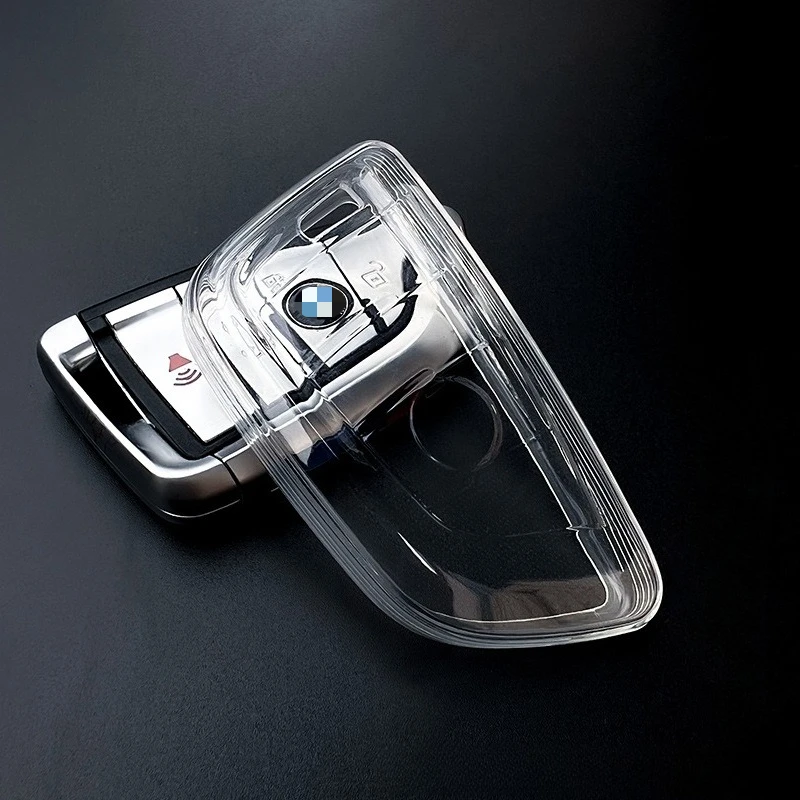 Transparente TPU-Autoschlüsselhülle für BMW - Kompatibel mit 1/3/5/X-Serie, I-Modelle | Schwarz-Weiß-Farbe | Schutzhülle für Schlüsselanhänger – Detail 5
