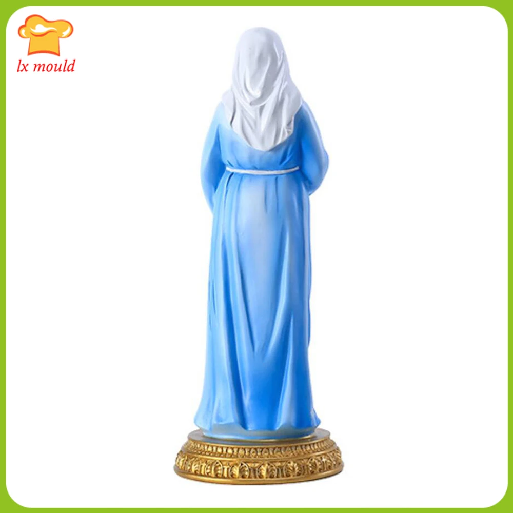 3D Virgin Mary Pregnant Statue Silicone Mould Catholic Classroom Home DIY Candle Silicone Molds Diffusion Stone