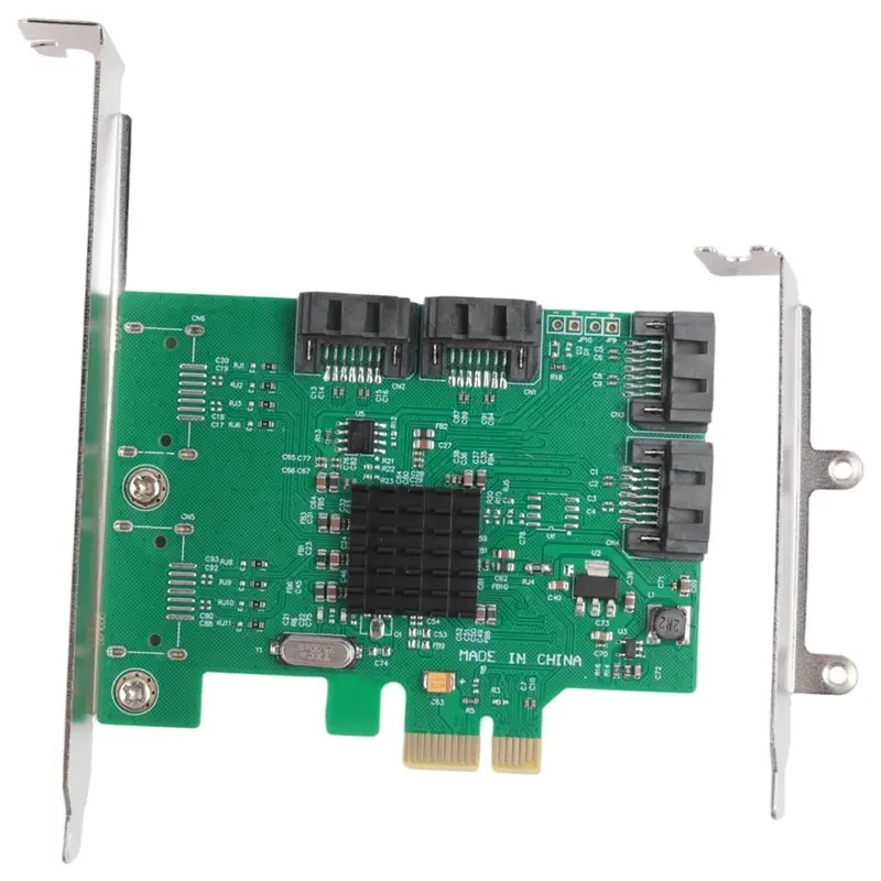 A53M-SATA PCIE Expansion Card Adapter PCI Express X1 To 4 Port SATA3.0 Controller 88SE9215 Chip PCI E PCI-E SATA 3 Multiplier