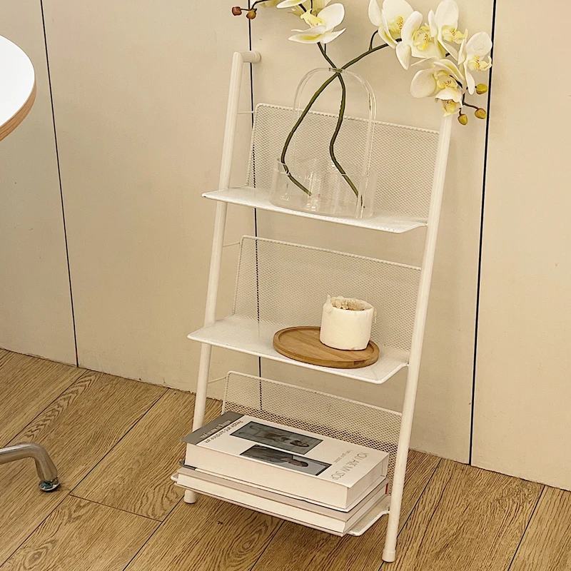 Nordic Style Floor Standing Bookcase Office Magazine Rack Multi-Tier Wall Mounted Display Shelf  Bedside Storage Organizer