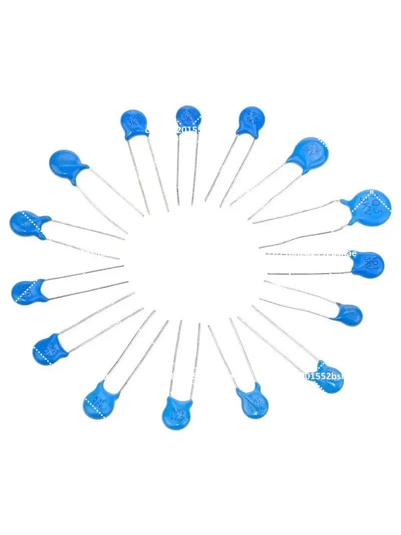 360Pcs 15 Values High Voltage Dip Capacitor Assortment Kit 100PF-10000PF 3KV