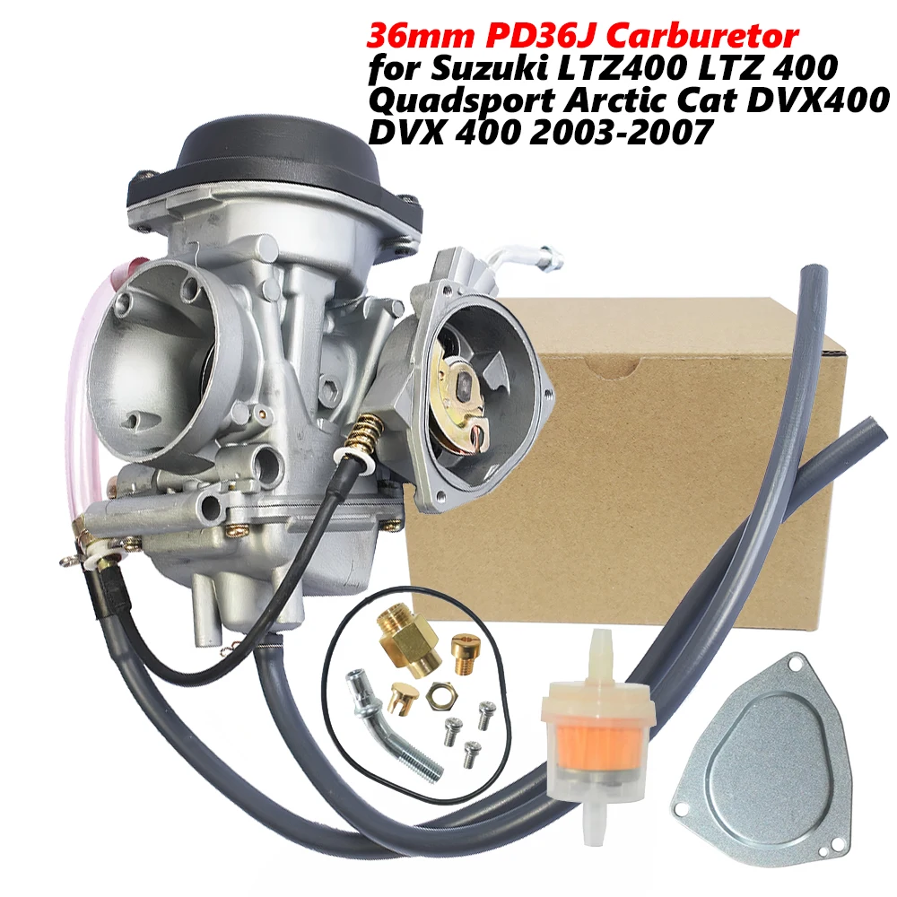 

36mm PD36J Carburetor Carb with Fuel Petcock Valve Kit for Suzuki LTZ400 LTZ 400 Quadsport Arctic Cat DVX400 DVX 400 2003-2007