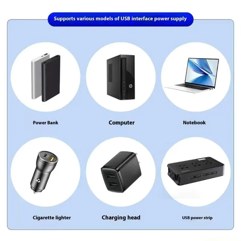 D0AB Mini Portable USB Fan Multifunctional Pocket Fan Flexible Neck for Desktop