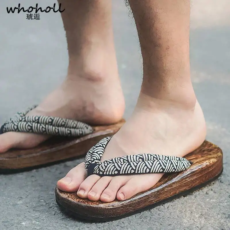 Size 47 48 Japanese Clogs Man Flip-flops Wooden Geta Cosplay Costumes Cos Platform Sandals Slippers for Male