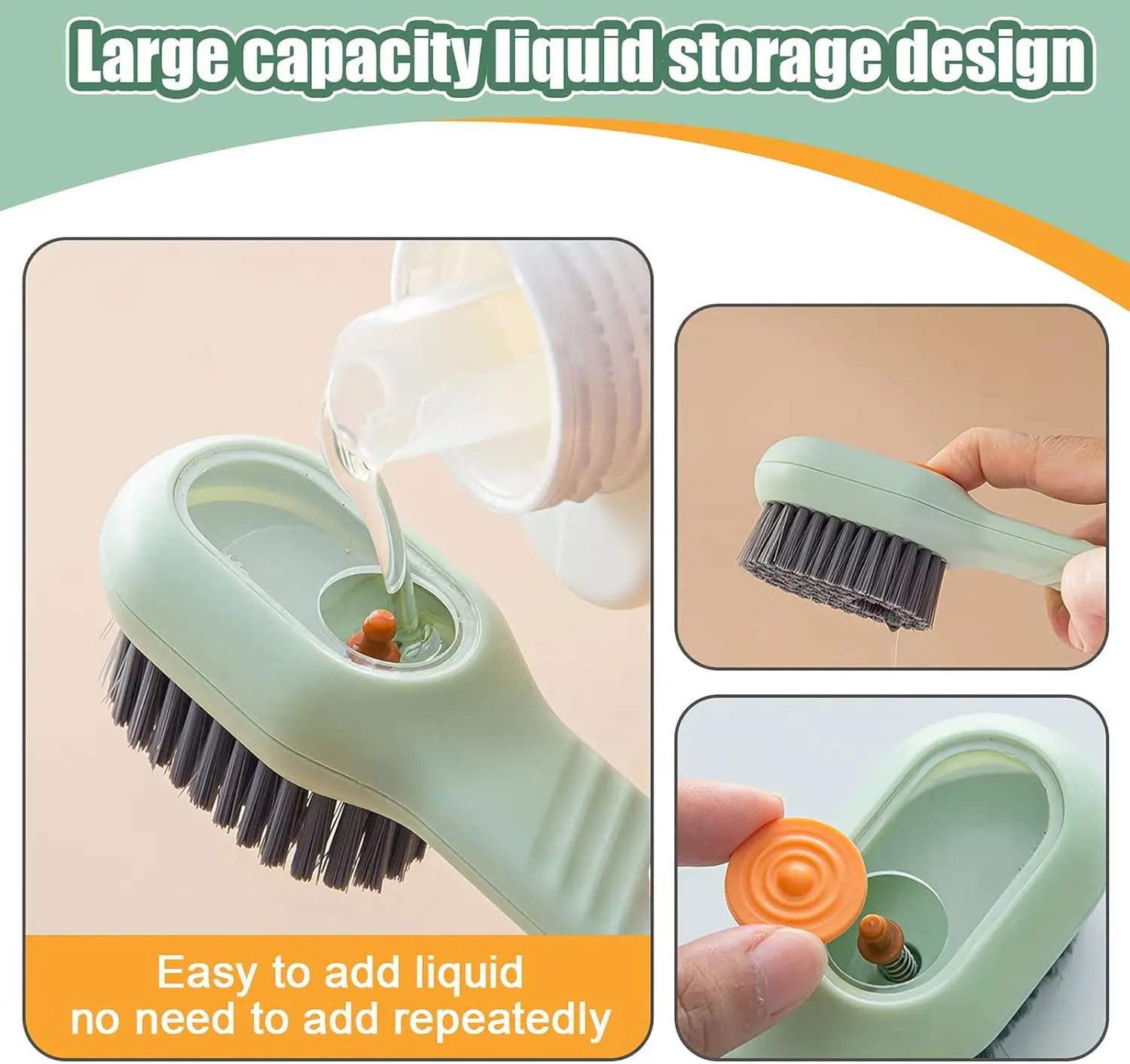 1/2PCS Multifunction Cleaning Shoe Brush Soft Automatic Liquid Shoe Brush Long Handle Clothes Soap Brush With Hook Clean Tool image 2