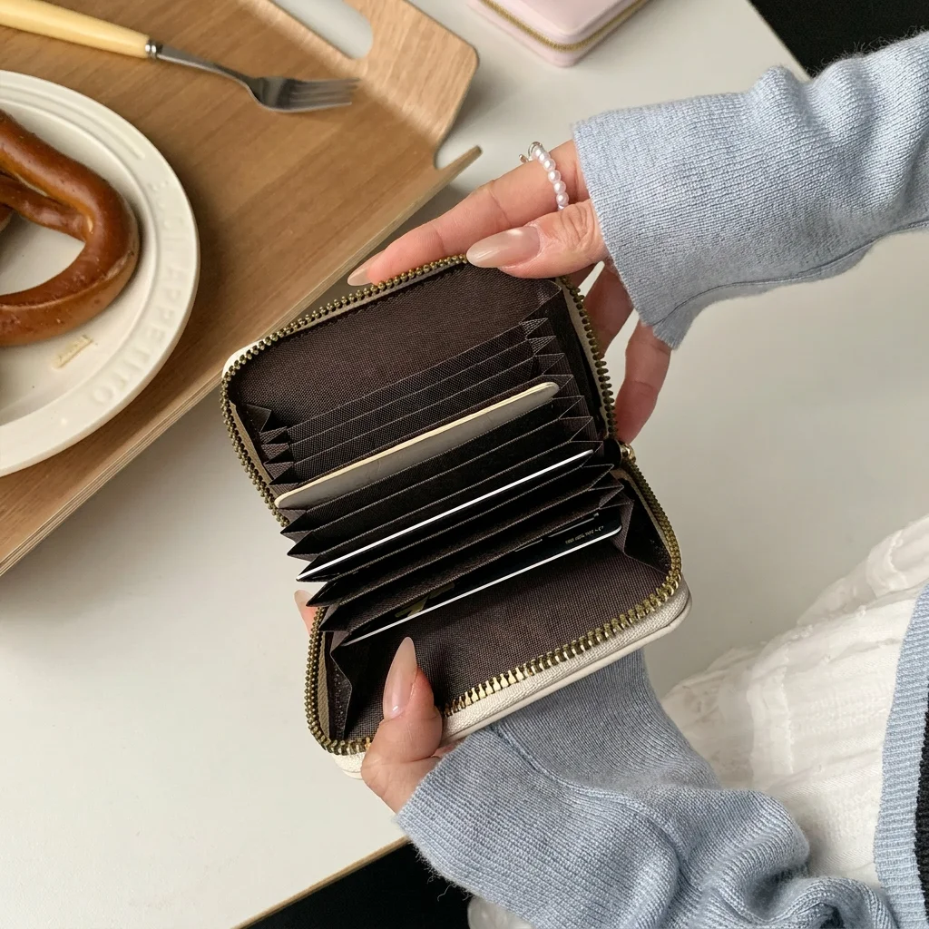 Compact Card Holder Minimalist Mini Bifold Wallet Puppy Coin Purse Fresh Pu Wallet For Leisure Gatherings Women Daily Commuting