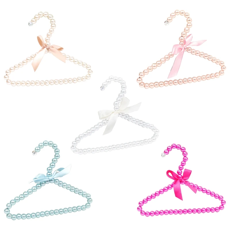 

5pcs/set Baby Hangers for Clothes Kids Pet Plastic Pearl Clothes Rack Mini Hangers Wardrobe Storage Baby Coat Dry Rack