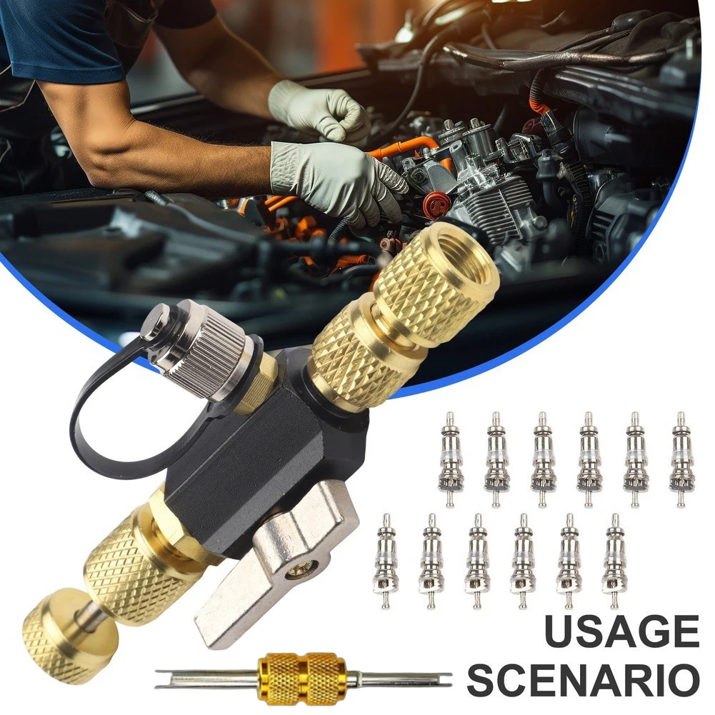1Set 1/4 Or 5/16Inch 1 Valve Core Removal Tool 20 Microns Vacuum-Rated Core Removal Tool HVAC Air Conditioner Tool Accessories