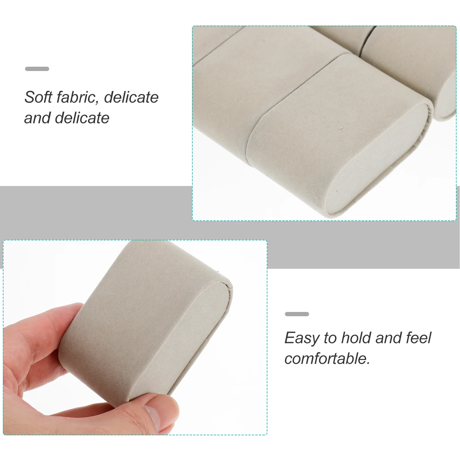 6 قطعة كيس وسادة عرض لساعة اليد والمجوهرات وسادة صغيرة مقاومة للماء رمادي الإسورة سلسلة يعرض سوار