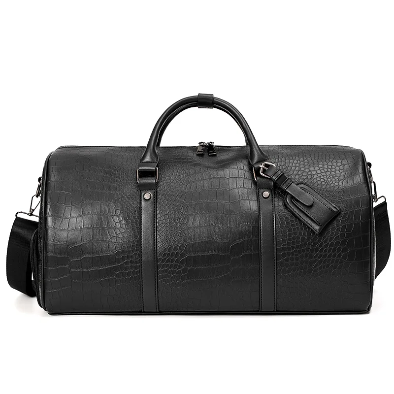 2023 New Fashion Men's Vintage Alligator Crocodile Pattern Leather Travel Bags Handbags Men Shoulder Messenger Laptop Bags