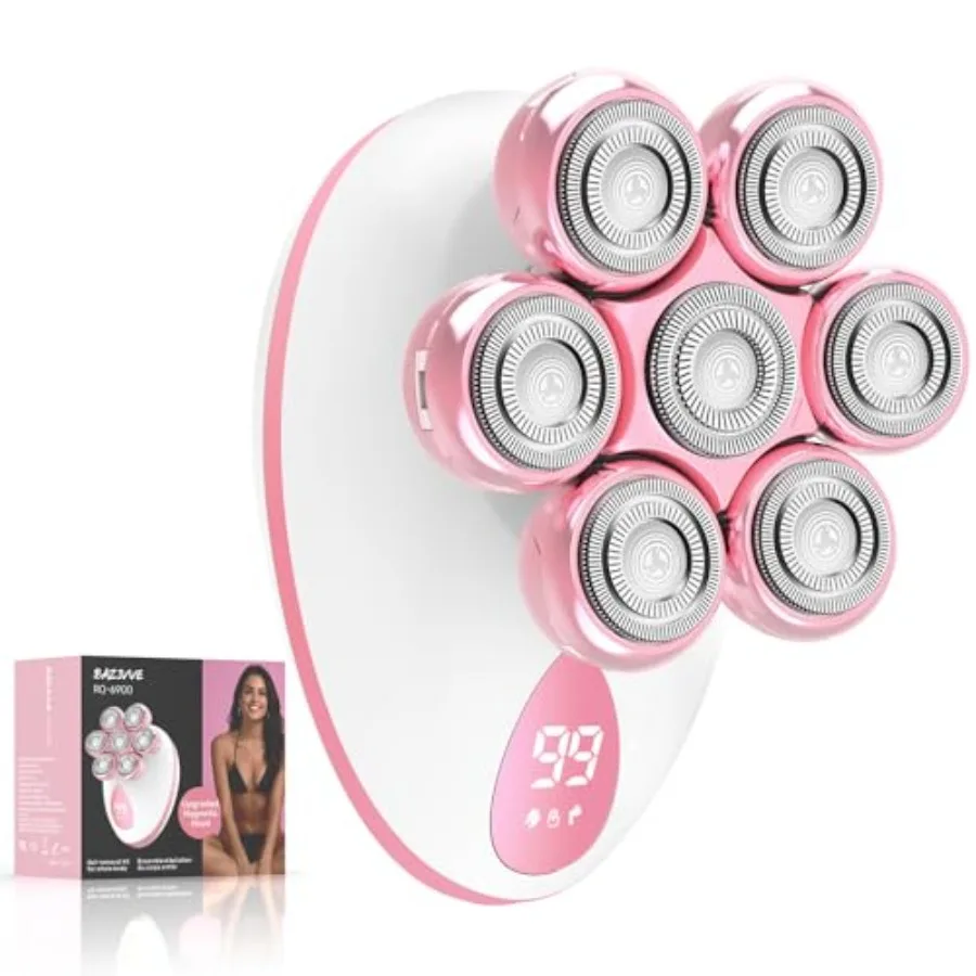 

Electric Razors for Women 7D Rotary Shaver for Legs Bikini Rechargeable Wet/Dry Hair Removal Kit for Whole Body Cordless Lady T