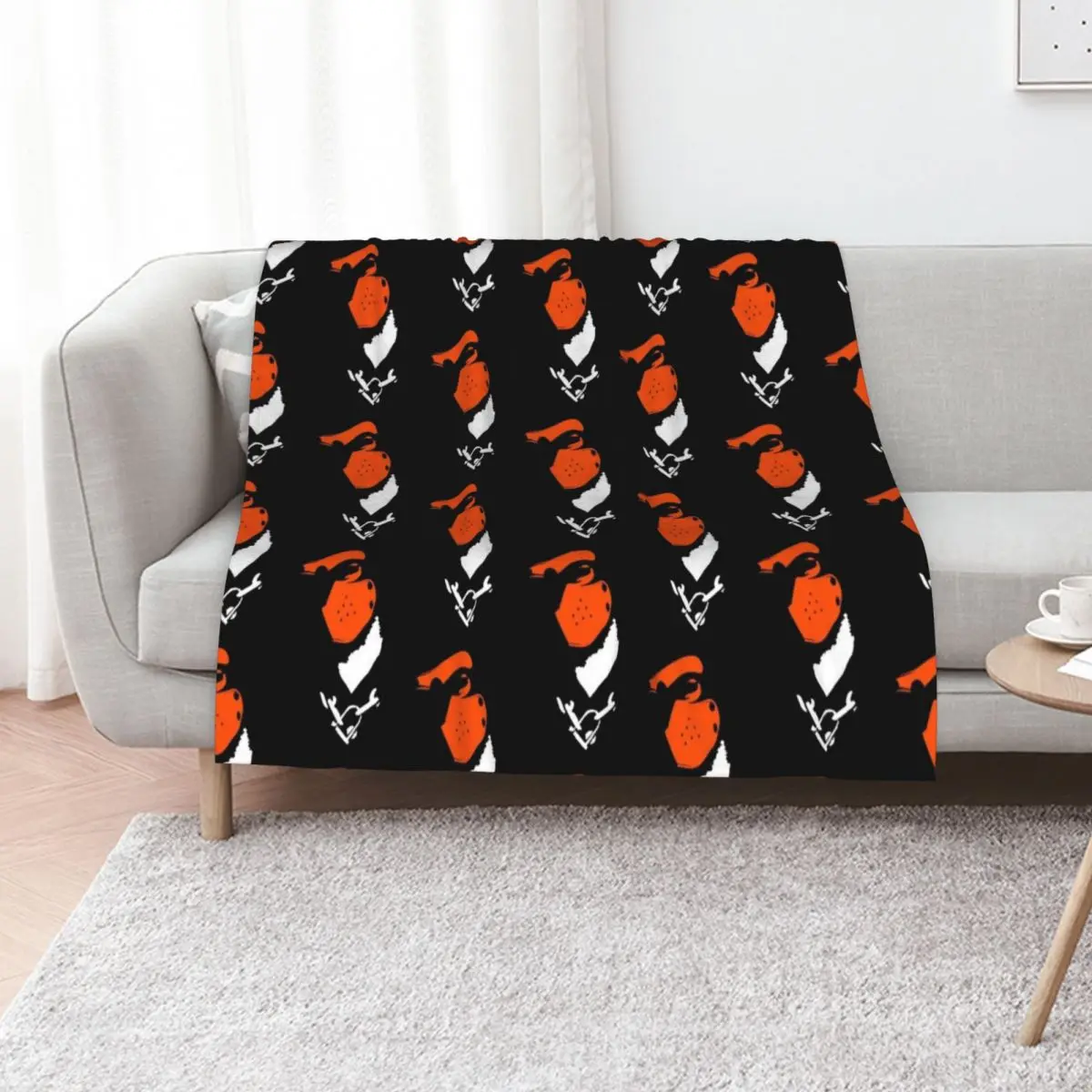 Orange Alpha Pup Throw Blanket Vintage Tourist Soft Plush Plaid Plaid on the sofa Fashion Sofas Bed linens Blankets