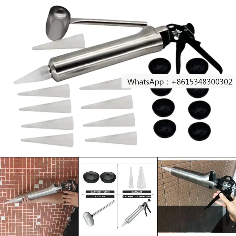 Stainless Steel Caulking Gun Tool Tile Caulking Gun Cultural Cement Grouting Tool External Wall Caulking Glue Gun Sealant Cement