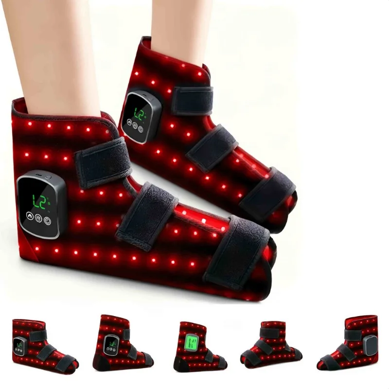 Electric Red Light Therapy Ankle Protector Infrared 660/850nm Heated Foot Massager Hot Compress Ankle Joint Support