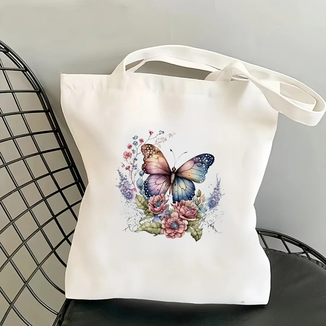 1pc Bright flower and butterfly theme ironing heat transfer illustration design - Large DIY heat transfer DTF transfer sticker,