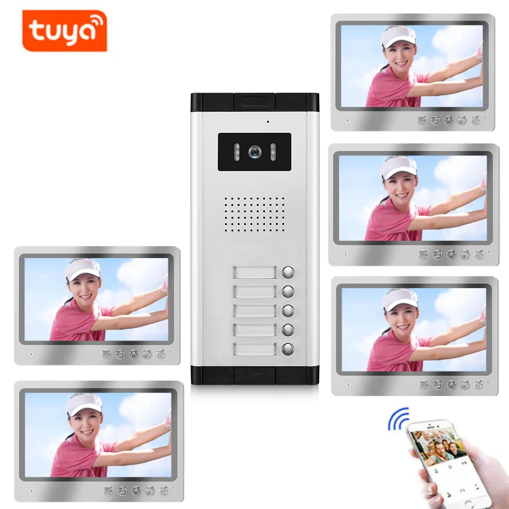 

Tuya APP 7 Inch WiFi Video Intercom Private Residential Walkie Talkie 2F/3F/4F /5F Apartment IP65 waterproof