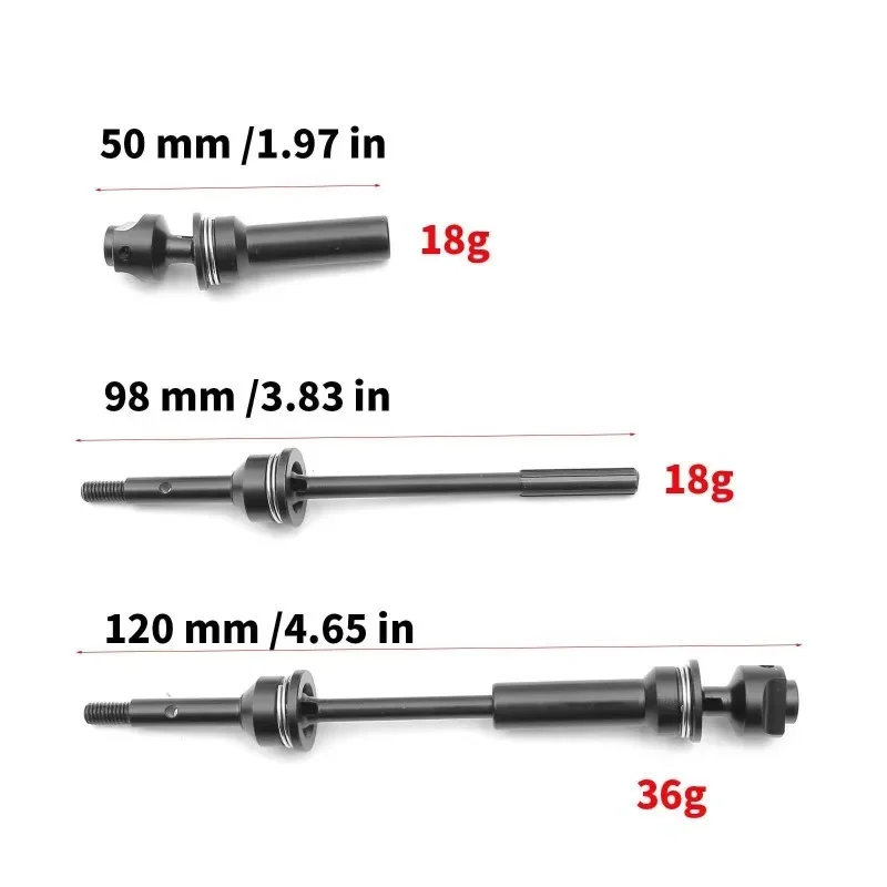 2 Stuks Stalen Voor En Achter Aandrijfas Cvd Voor 1/10 Trxs Slash Rustler Stormloop Hoss 4X4 Rc Auto Upgrades Onderdelen