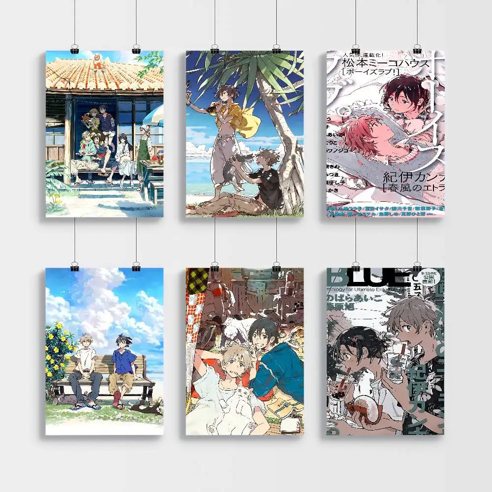Comic Stranger On The Seaside Anime Poster Klebrige wasserfeste Papieraufkleber Kaffeehaus Bar Kawaii Raumdekoration