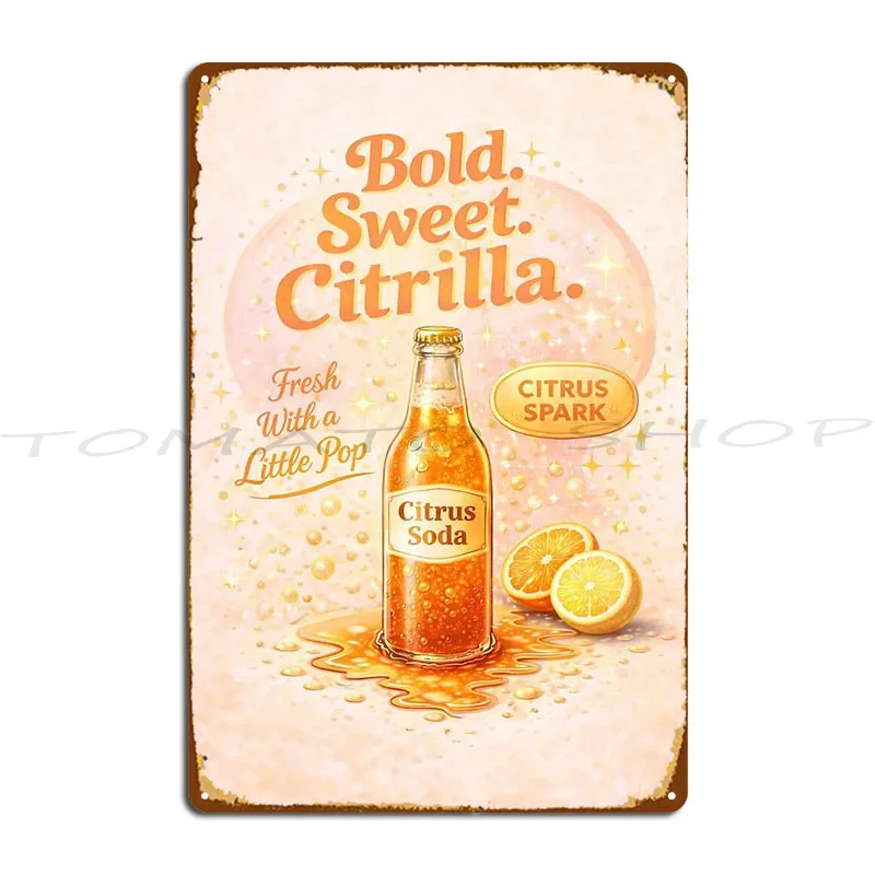 Pastel Orange Spark Metal Plaque Decoration Party Garage Printing Tin Sign Poster