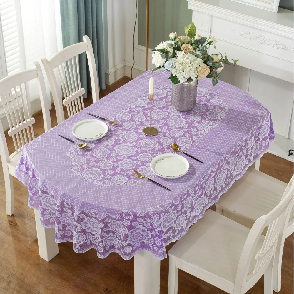 

Kitchen Supplies Waterproof Oval Tablecloth Anti-Scald Embroidered Table Mat Anti Slip Washable Table Cover Tabletop