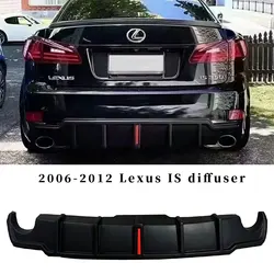 For Lexus IS250 IS300 IS350 2006-2012 Rear Bumper Diffuser With Pilot Led Light Tail Lip Spoiler Splitter Car Auto Accessory