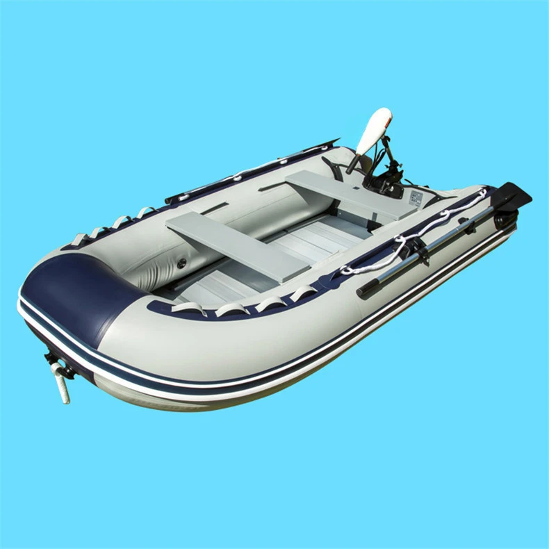 Rubber aluminum alloy 4 people thickened charge + T55 thickened inflatable fishing boat boat