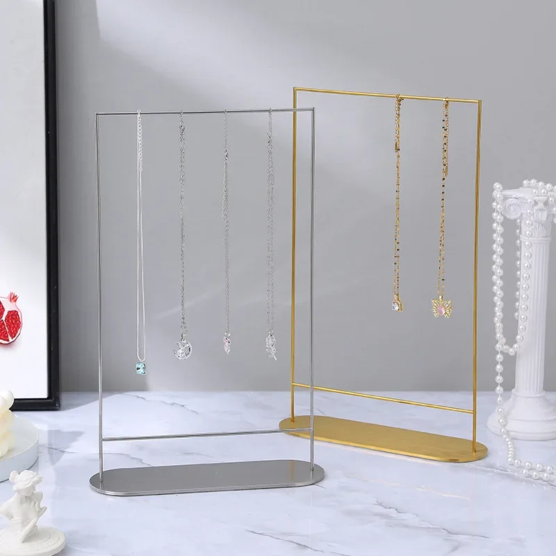 Silver Metal Jewelry Stand for Necklaces Earrings Ear Studs Holder Suitable for Live-streaming Sales of Jewelry As Display Props