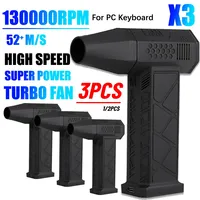 1-3pcs Violent Air Blower X3 Mini Turbo Jet Fan with LED Light Brushless Motor 130000RPM 52+M/S High Speed Fan for PC Keyboard