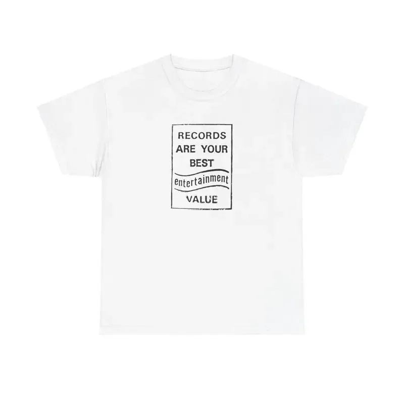 Throwback Retro T Shirt Records Best Entertainment Value DISTRESSED NWT S 5XL