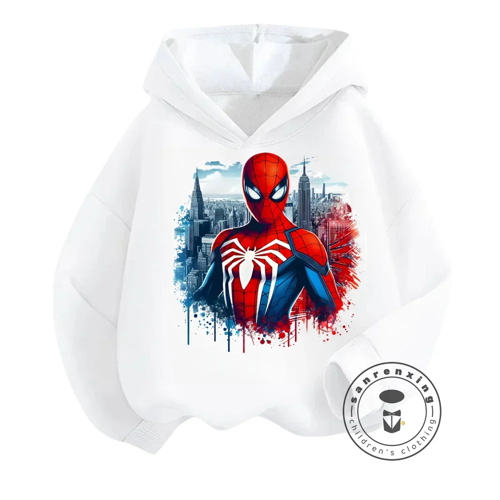 Jump into the Fray with the Avengers Spider-Man Hoodie Ideal Spring Autumn Apparel for Boys Girls with a Cheerful Cartoon Design