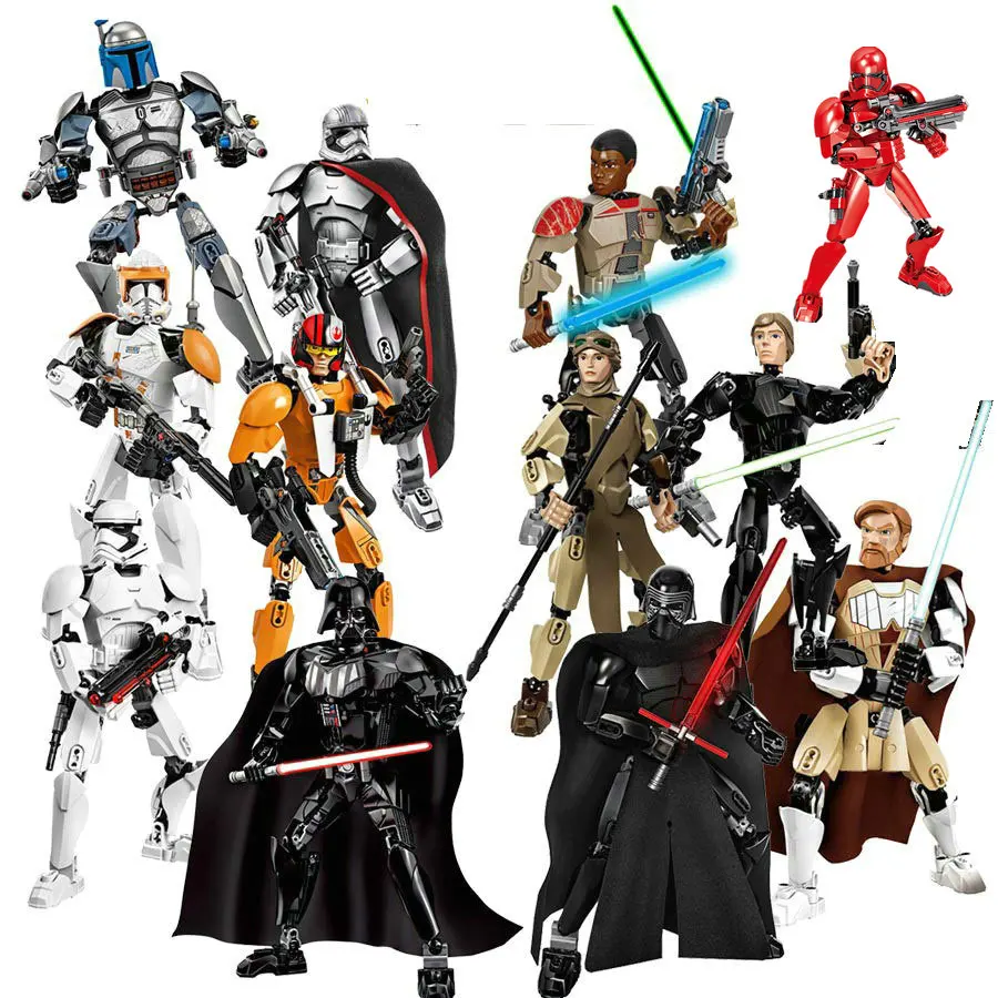 Space War Anime Figure Hero Building Blocks Kid Gift Assembling Toy Model Mini Movies Characters Figurine Bricks