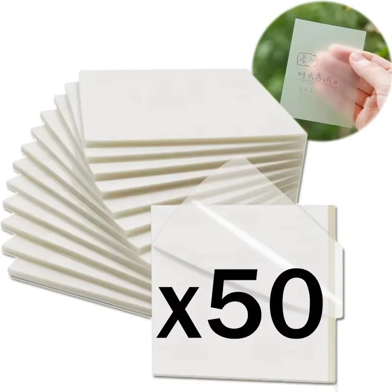 

50/100/200/300 Sheets Waterproof Transparent PET Sticky Notes Daily To-Do List Stationery Supplies Message Sticker Office