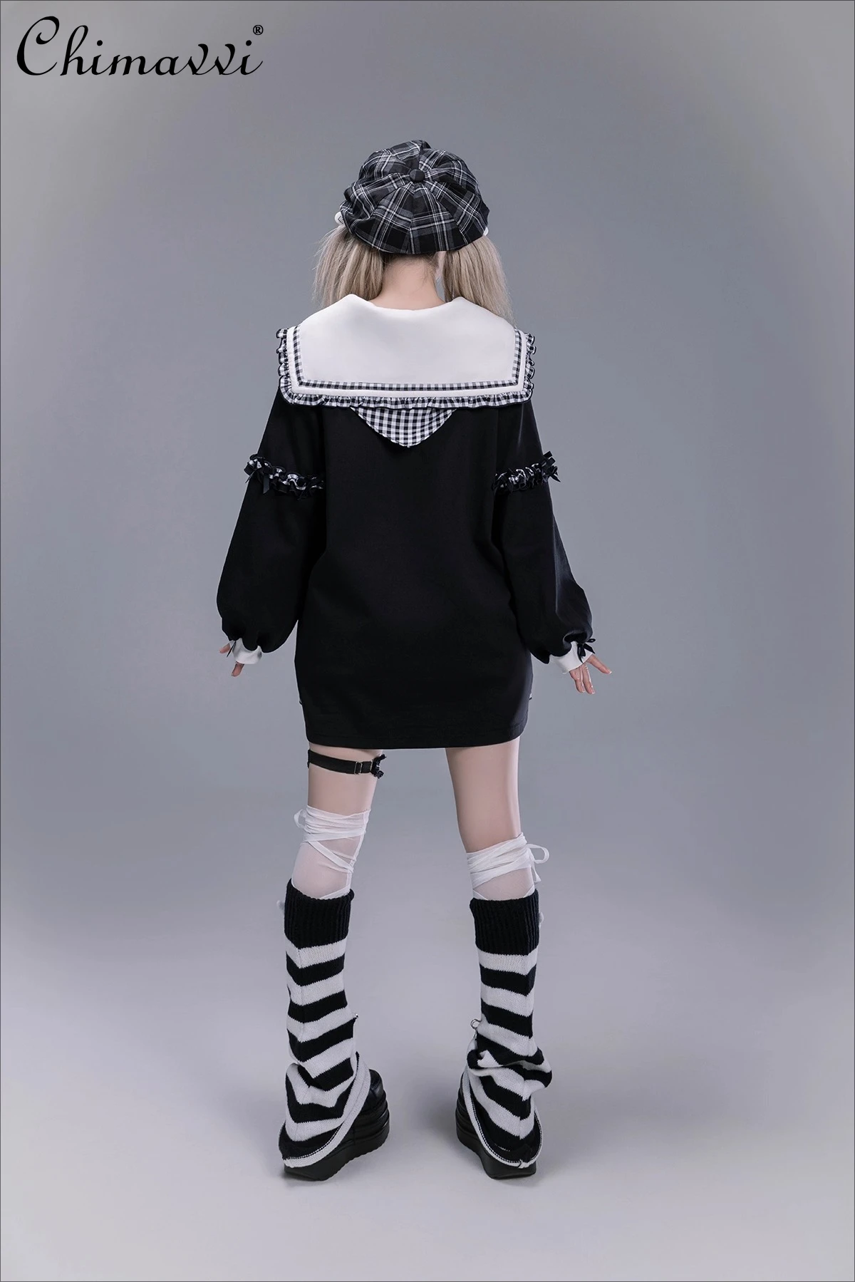 일본 스타일 귀여운 리본 스웨트셔츠 2025 가을 신상 로리타 긴팔 루즈핏 카와이 Y2K 풀오버 여성 상의