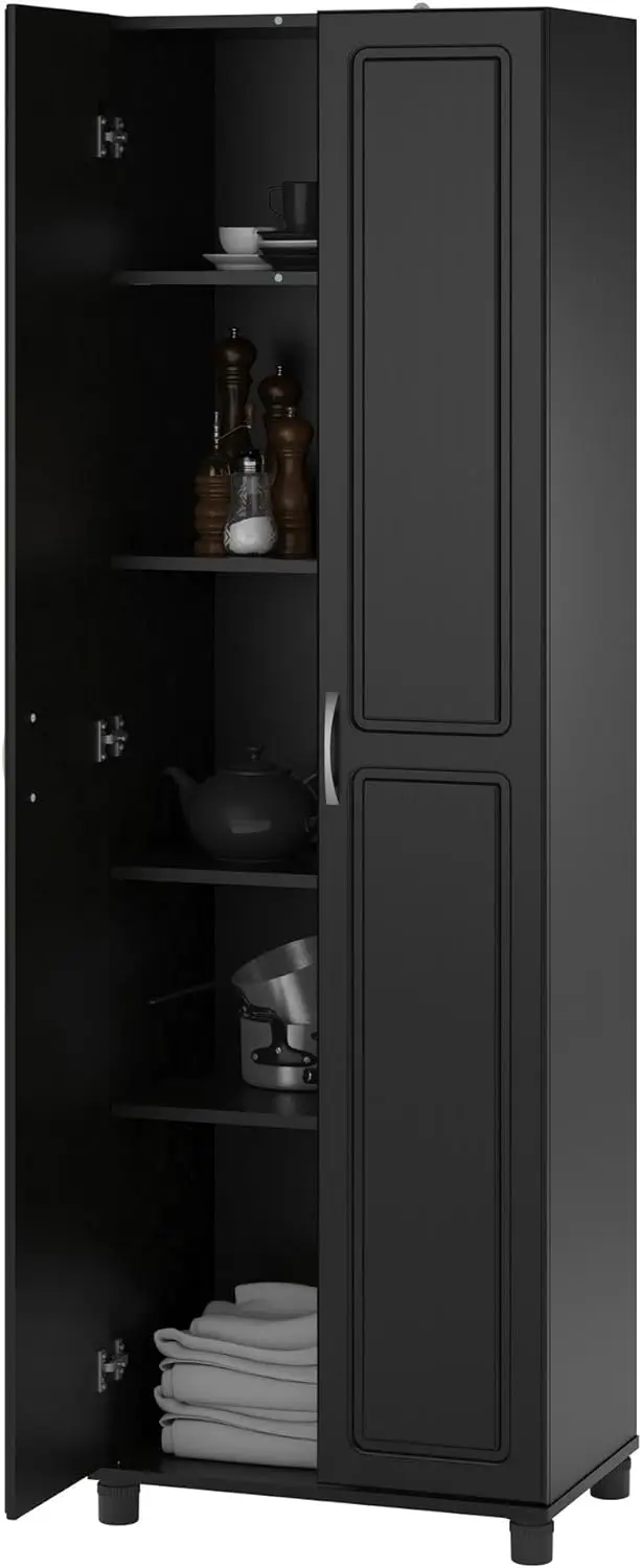 SystemBuild Shinall-Armoire de rangement utilitaire, 24 pouces, noir