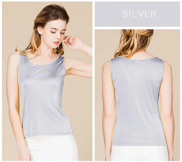 SuyaDream Women Tanks Knitted Real Silk Solid Vest O Neck Sleeveless Basic T Shirt 2025 Spring Summer Tops