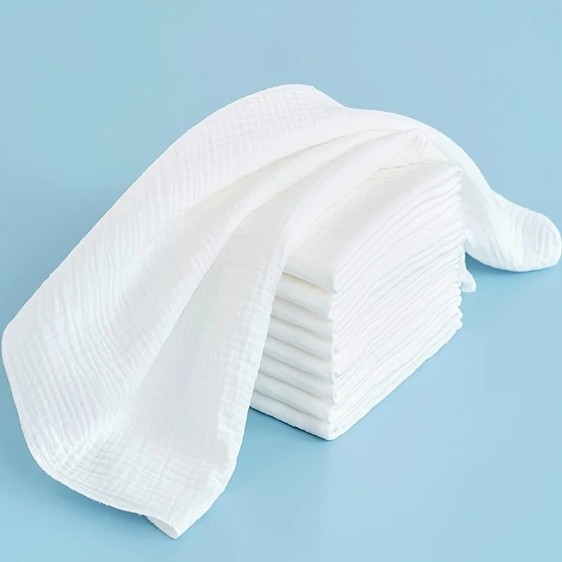 10pcs Baby Diapers, Pure Cotton Muslin Cloth Diapers, Soft & Breathable, Solid Colors for Newborns & Infants, Ideal for Home Use