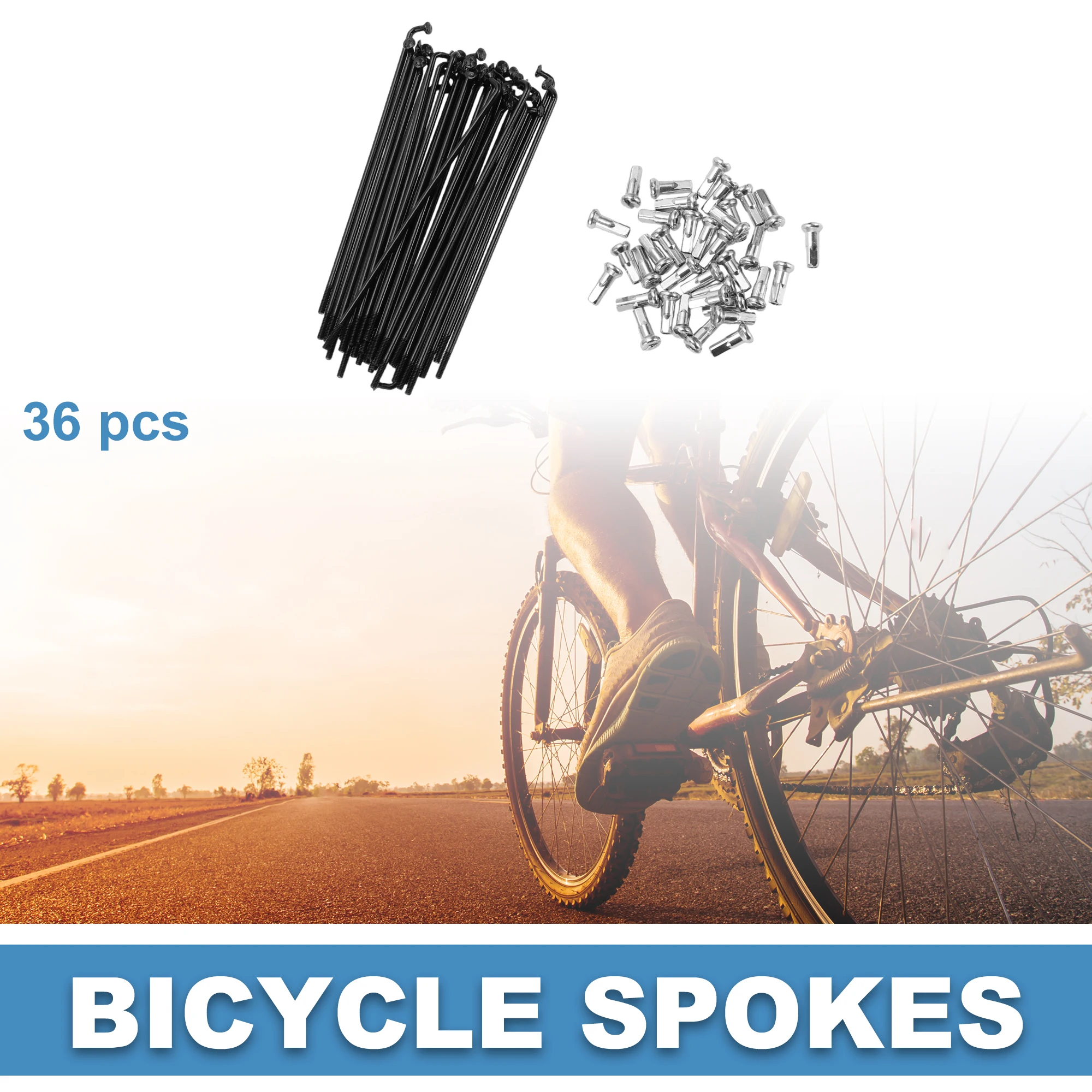 Bike Bicycle Spokes 14G 90MM 94MM 97MM Mountain Bike Spokes Steel Black 36Pcs Bicycle parts