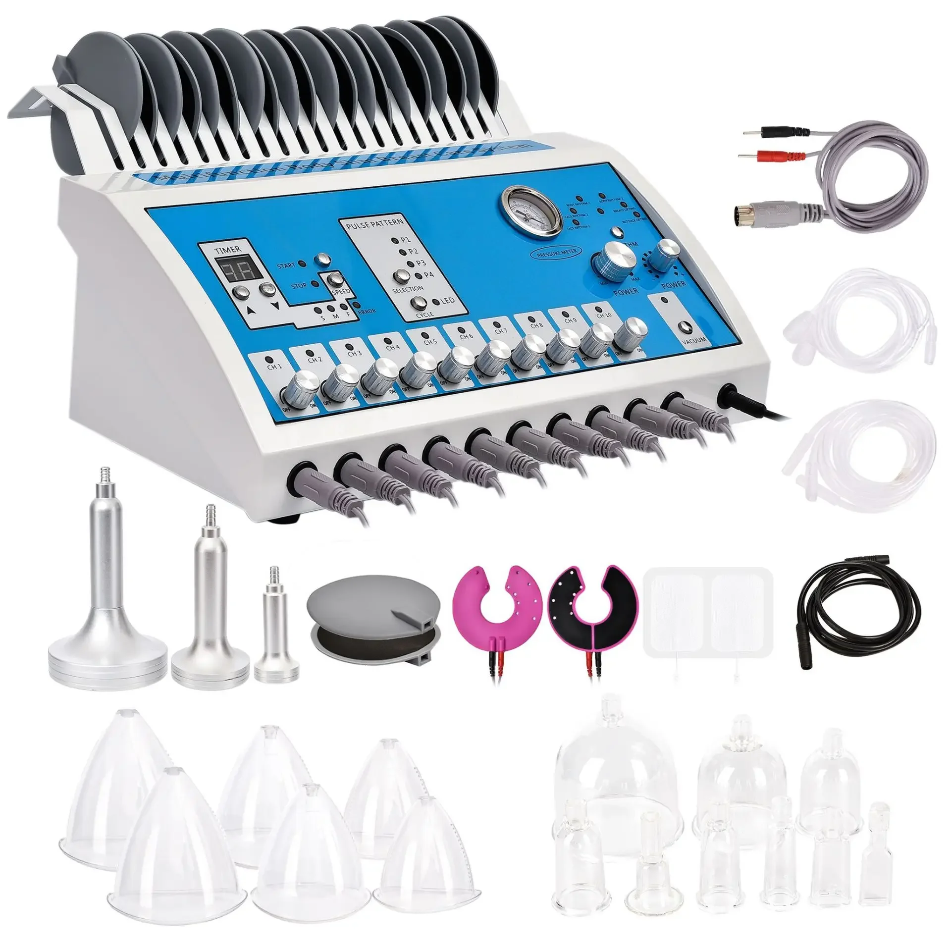 

EMS Vacuum Massage Therapy Machine Enlargement Pump Lifting Breast Enhancer Massager Cup and Body Shaping Beauty Device