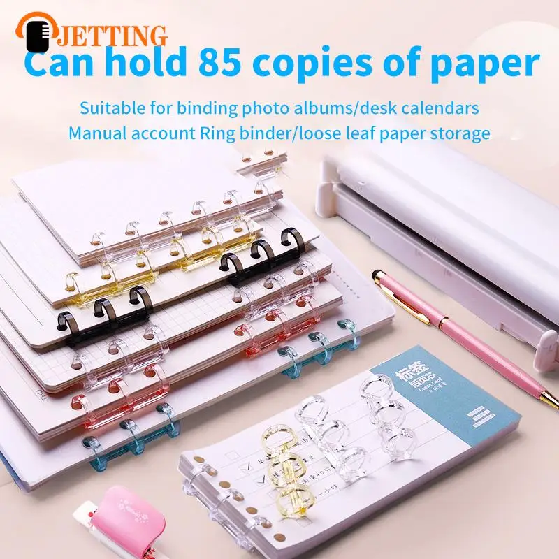 2Pcs Mini Loose Leaf Binder Clips 3 Rings Binding Ring Plastic Binder For Handmade Diary Book Scrapbook Note Book